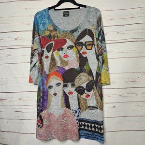 Inoah Wearable Art Faces Tunic with Pockets